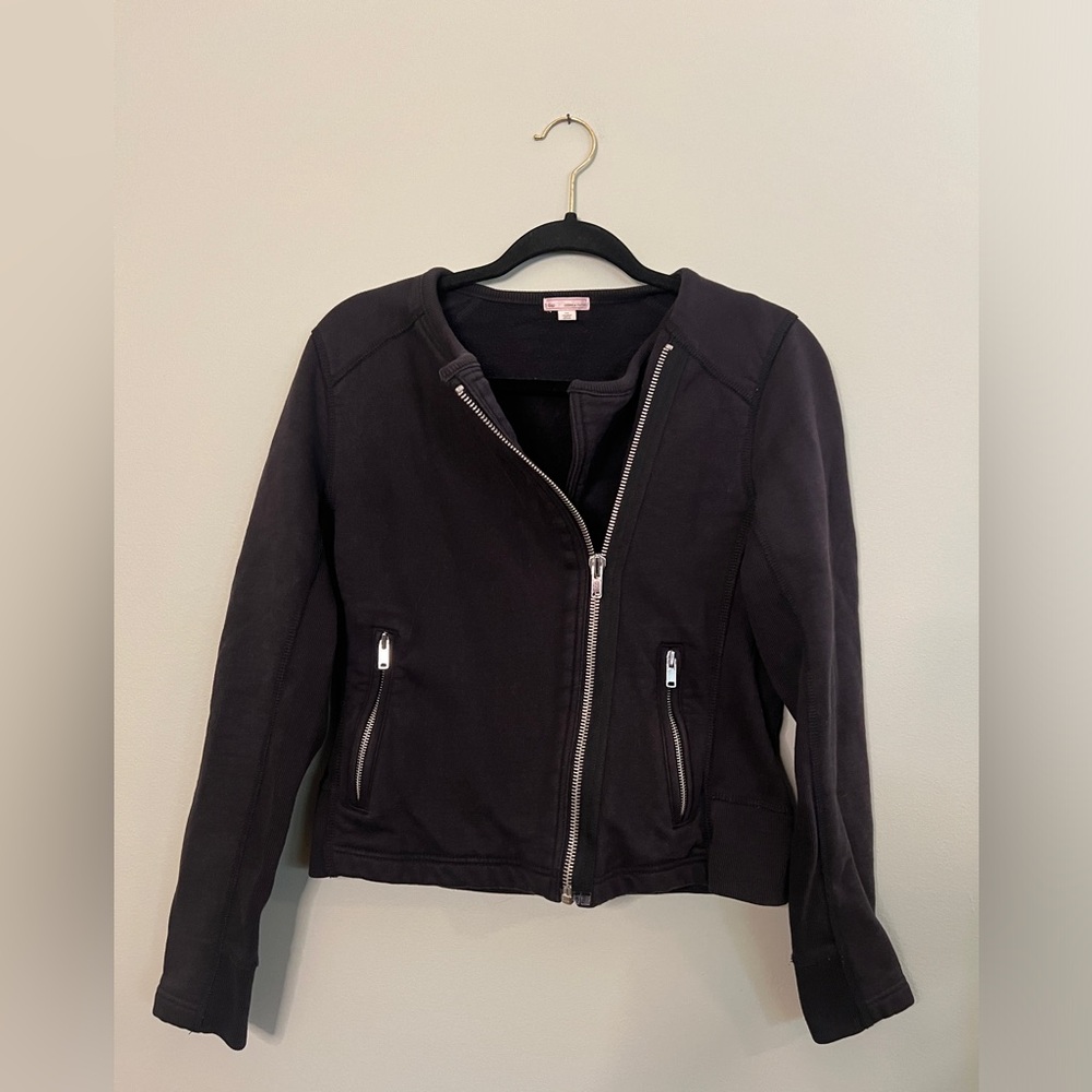 Gap Moto Jacket Black Women Medium Fall